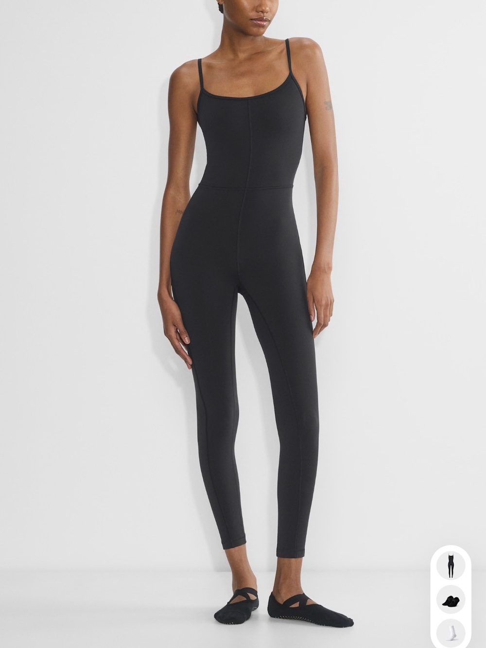 Aritzia Black Slim Spaghetti-Strap Jumpsuit
